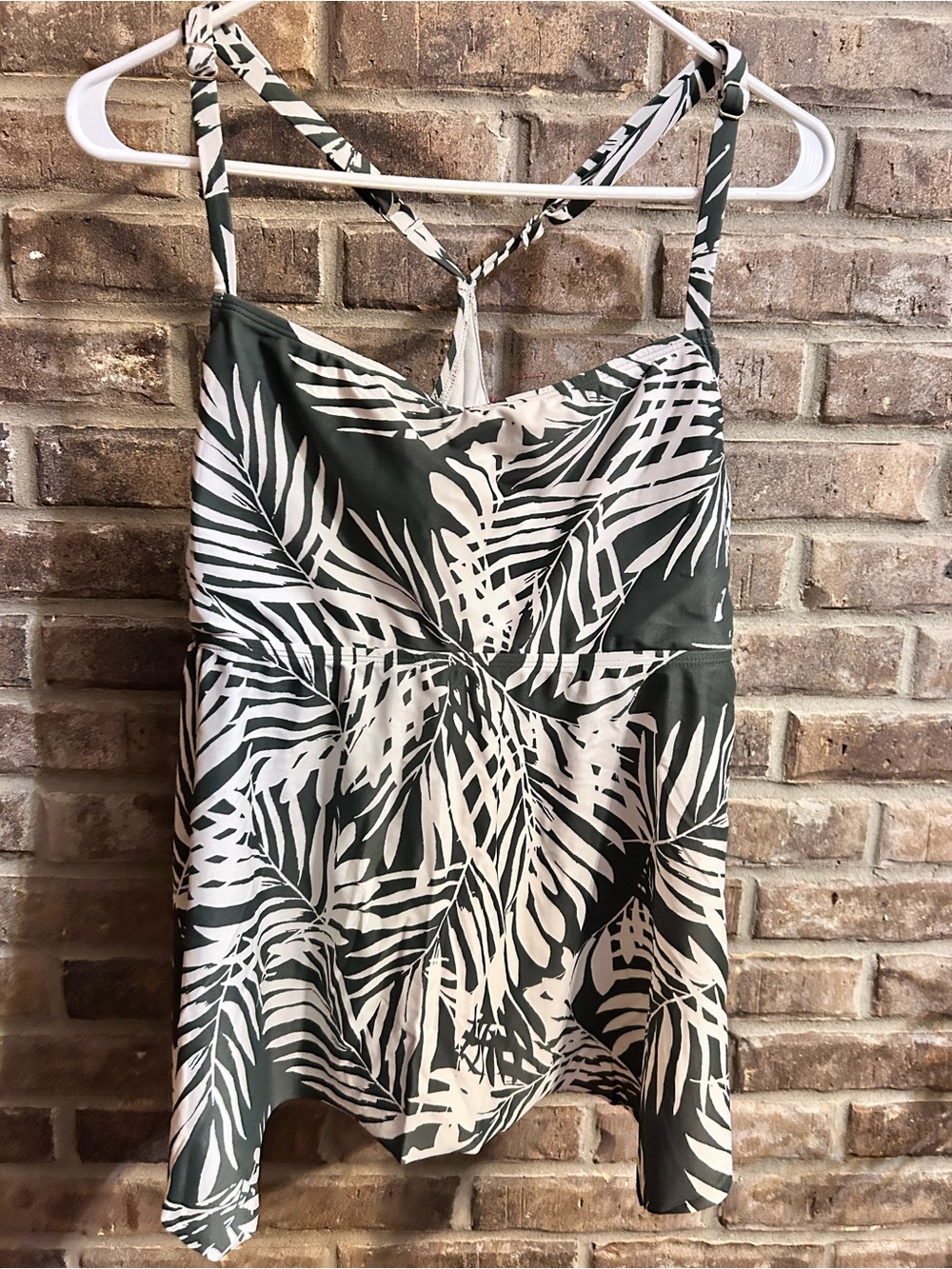Kona Sol green/white Tropical Print tankini top XL